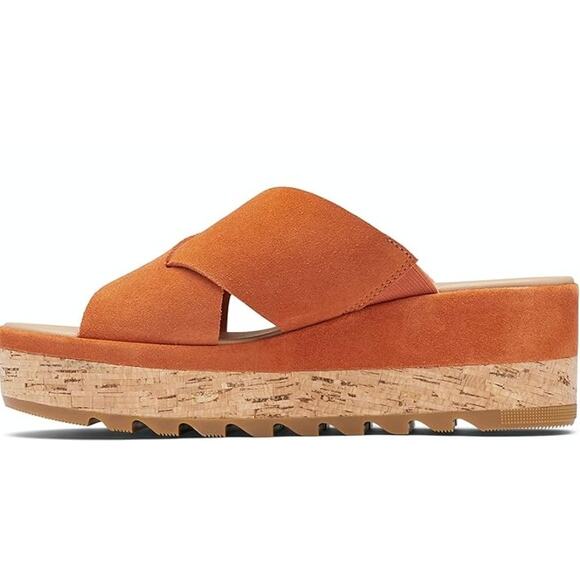 NWOB Sorel Women's Cameron Flatform Mule Sandals Desert Sun US 7 - Picture 11 of 16